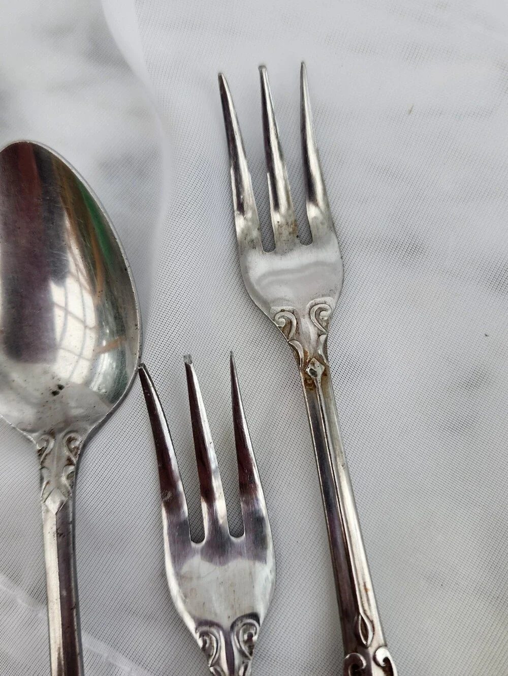 5 Pcs Vintage Flatware Lot Retired Nancy Pattern National Stainless Japan Floral